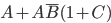 A+A\overline{B}(1+C)