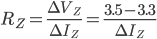 R_{Z}=\frac{\Delta V_{Z}}{\Delta I_{Z}}=\frac{3.5-3.3}{\Delta I_{Z}}