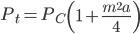P_{t}=P_{C}\left(1+\frac{m^{2}a}{4}\right)