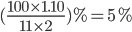 (\frac{100\times 1.10}{11\times 2})\% = 5\%