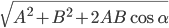 \sqrt{A^{2}+B^{2}+2AB\cos\alpha}