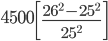 4500\left [ \frac{26^{2}-25^{2}}{25^{2}}\right ]