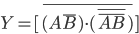 Y=[\overline{(A\bar{B})\cdot (\overline{\overline{AB}})}]