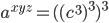  a^{xyz}=((c^{3})^{3})^{3}