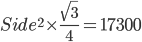  Side^{2}\times \frac{\sqrt{3}}{4}=17300